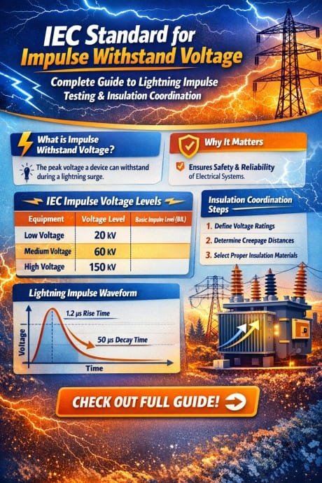 IEC Standard for Impulse Withstand Voltage – Complete Guide to Lightning Impulse Testing & Insulation Coordination 1 IEC Standard for Impulse Withstand Voltage – Complete Guide to Lightning Impulse Testing & Insulation Coordination