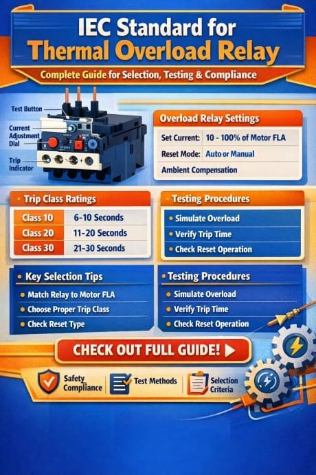 IEC Standard for Thermal Overload Relay: Complete Guide for Selection, Testing & Compliance 1 IEC Standard for Thermal Overload Relay Complete Guide for Selection, Testing & Compliance