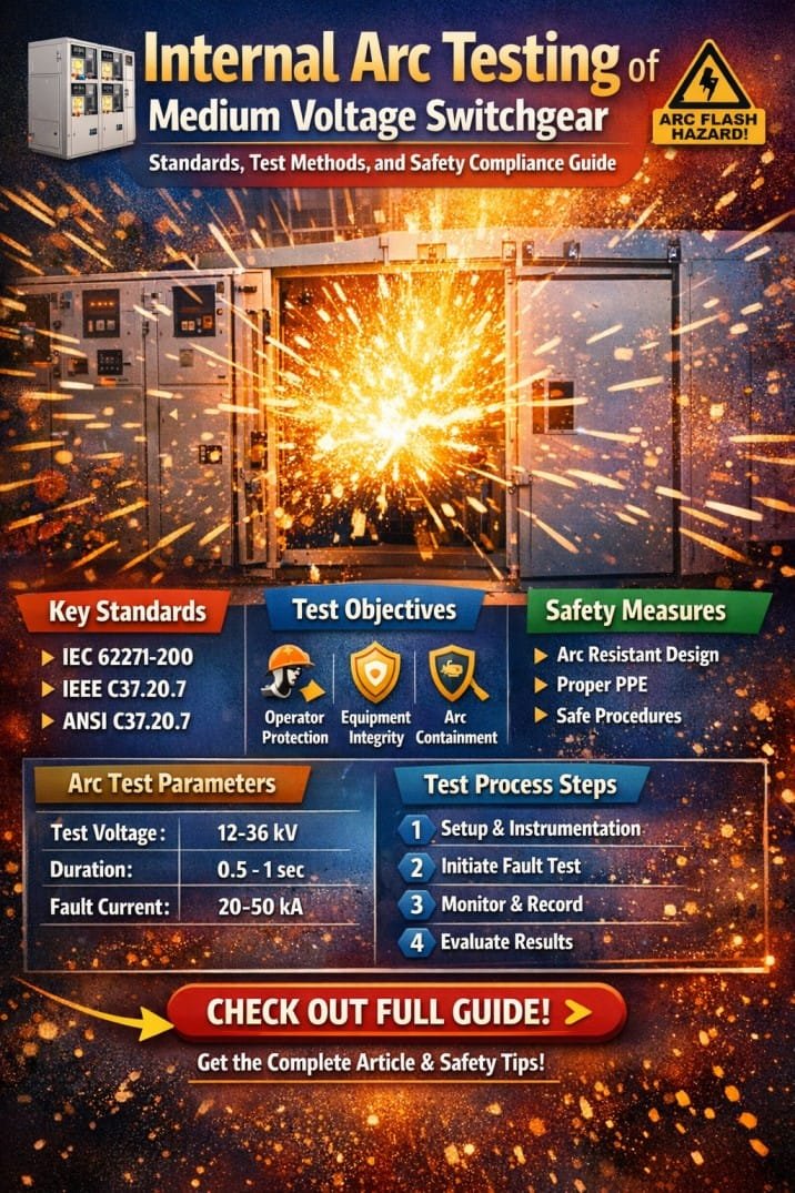 Internal Arc Testing of Medium Voltage Switchgear – Standards, Test Methods, and Safety Compliance Guide