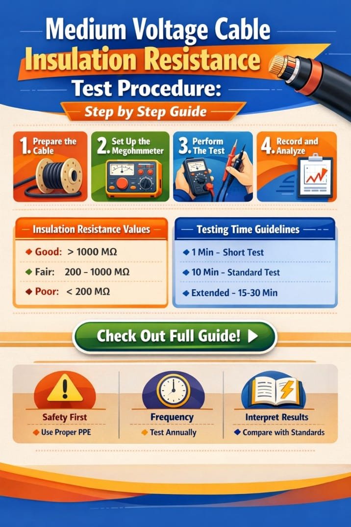 Medium Voltage Cable Insulation Resistance Test Procedure Step by Step Guide