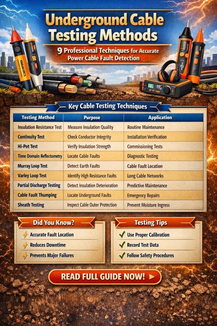 Underground Cable Testing Methods 9 Professional Techniques for Accurate Power Cable Fault Detection
