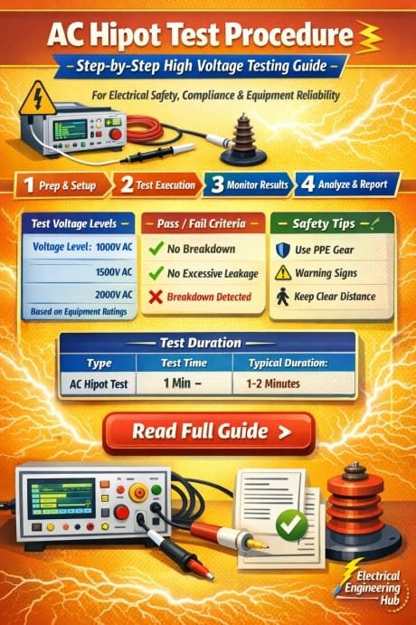 AC Hipot Test Procedure Step-by-Step High Voltage Testing Guide for Electrical Safety, Compliance & Equipment Reliability