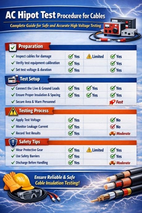 AC Hipot Test Procedure for Cables Complete Guide for Safe and Accurate High Voltage Testing