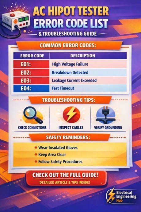 AC Hipot Tester Error Code List  Complete Troubleshooting Guide for Accurate High Voltage Testing