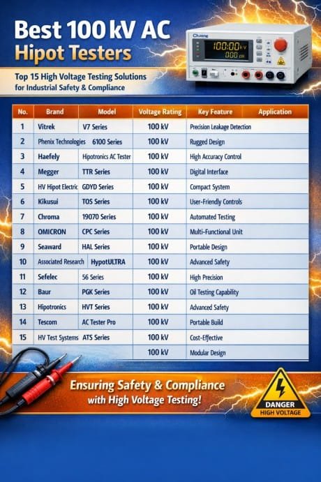 Best 100 kV AC Hipot Testers Top 15 High Voltage Testing Solutions for Industrial Safety & Compliance