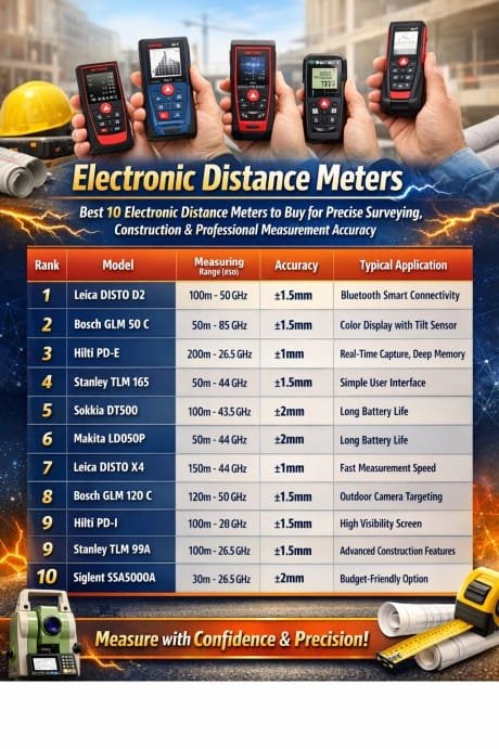 Electronic Distance Meters Best 10 Electronic Distance Meters to Buy for Precise Surveying, Construction & Professional Measurement Accuracy