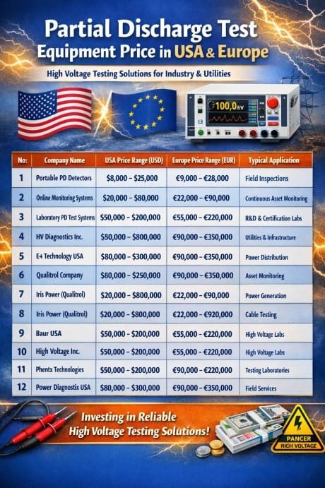 Partial Discharge Test Equipment Price in USA & Europe High Voltage Testing Solutions for Industry & Utilities