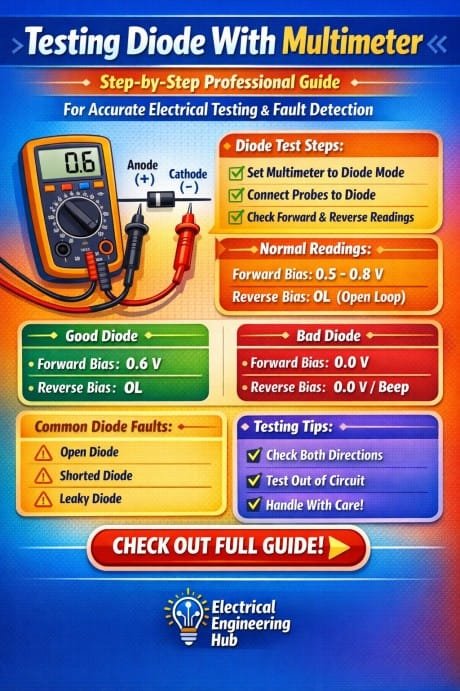 Testing Diode With Multimeter Step-by-Step Professional Guide for Accurate Electrical Testing & Fault Detection