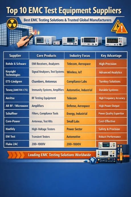 Top 10 EMC Test Equipment Suppliers  Best EMC Testing Solutions & Trusted Global Manufacturers