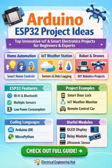 Arduino ESP32 Project Ideas Top Innovative IoT & Smart Electronics Projects for Beginners and Experts