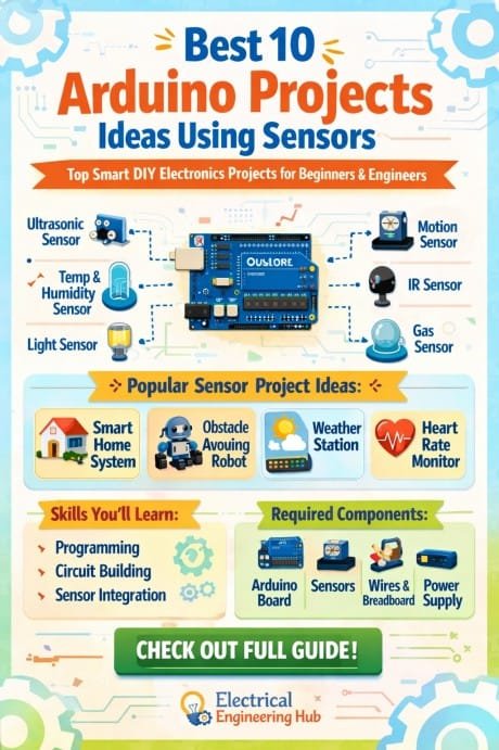 Best 10 Arduino Projects Ideas Using Sensors Top Smart DIY Electronics Projects for Beginners & Engineers