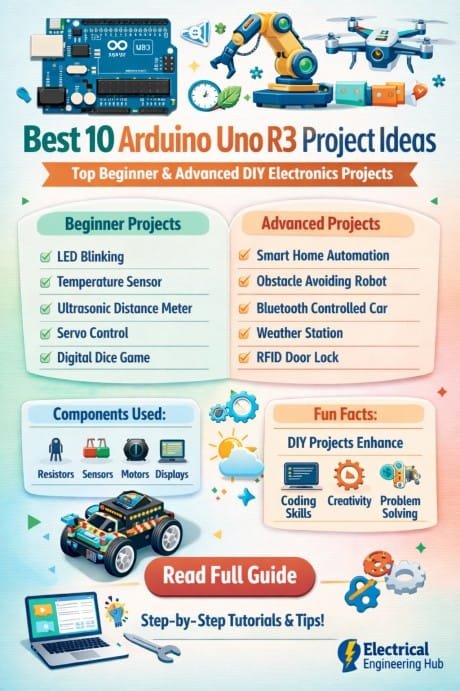 Best 10 Arduino Uno R3 Project Ideas – Top Beginner & Advanced DIY Electronics Projects
