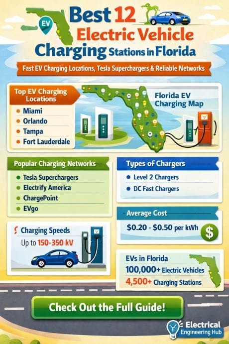 Best 12 Electric Vehicle Charging Stations in Florida Fast EV Charging Locations, Tesla Superchargers & Top Reliable Networks for EV Drivers
