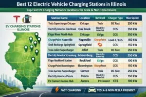 Best 12 Electric Vehicle Charging Stations in Illinois Top Fast EV Charging Network Locations for Tesla & Non-Tesla Drivers