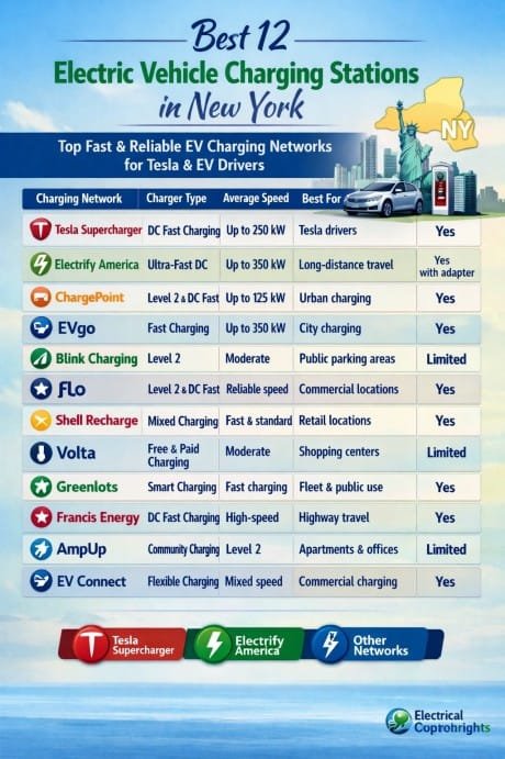 Best 12 Electric Vehicle Charging Stations in New York Top Fast & Reliable EV Charging Networks for Tesla & EV Drivers