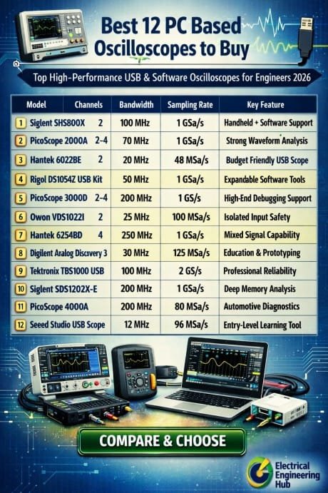 Best 12 PC Based Oscilloscopes to Buy Top High-Performance USB & Software Oscilloscopes for Engineers 2026