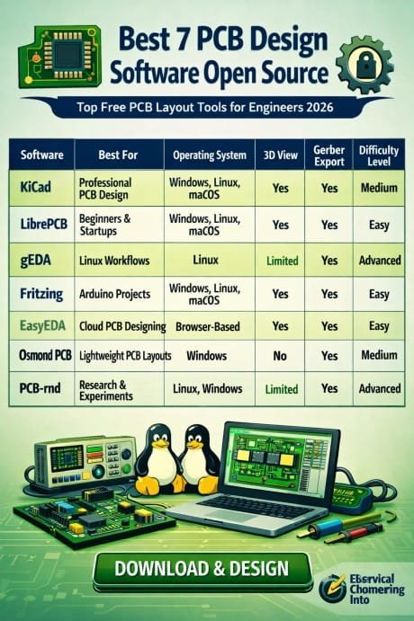 Best 7 PCB Design Software Open Source – Top Free PCB Layout Tools for Engineers 2026