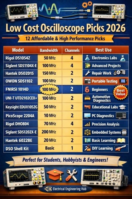 Best Low Cost Oscilloscopes to Buy in 2026 12 Affordable & High Performance Picks