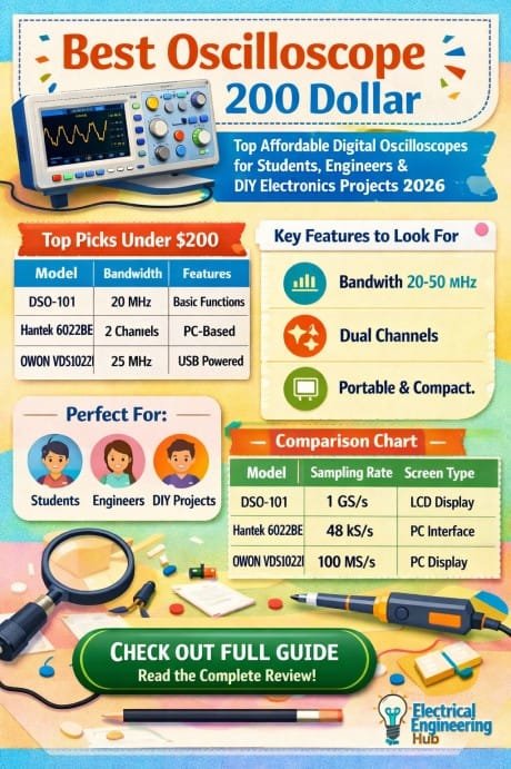 Best Oscilloscope Under 200 Dollar Top Affordable Digital Oscilloscopes for Students, Engineers & DIY Electronics Projects 2026