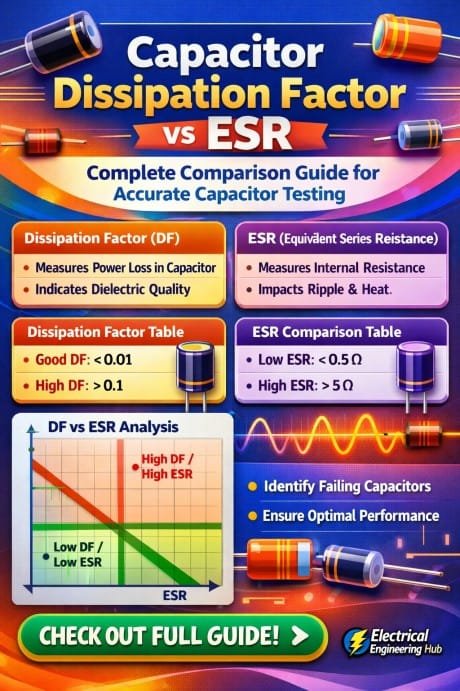 Capacitor Dissipation Factor vs ESR Complete Comparison Guide for Accurate Capacitor Testing