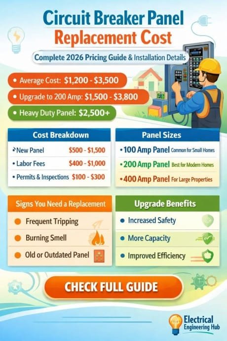 Circuit Breaker Panel Replacement Cost Complete 2026 Pricing Guide, Installation Details & Expert Electrical Upgrade Solutions