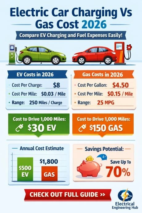 Electric Car Charging Vs Gas Cost 2026 Compare EV Charging and Fuel Expenses Easily