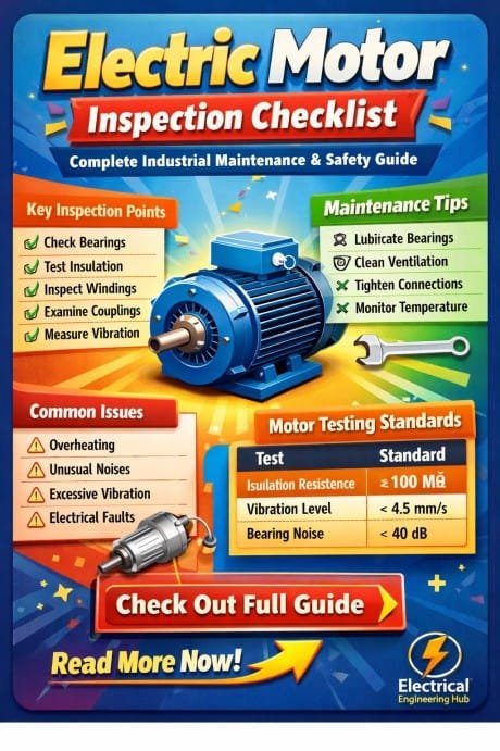 Electric Motor Inspection Checklist  Complete Industrial Maintenance & Safety Guide