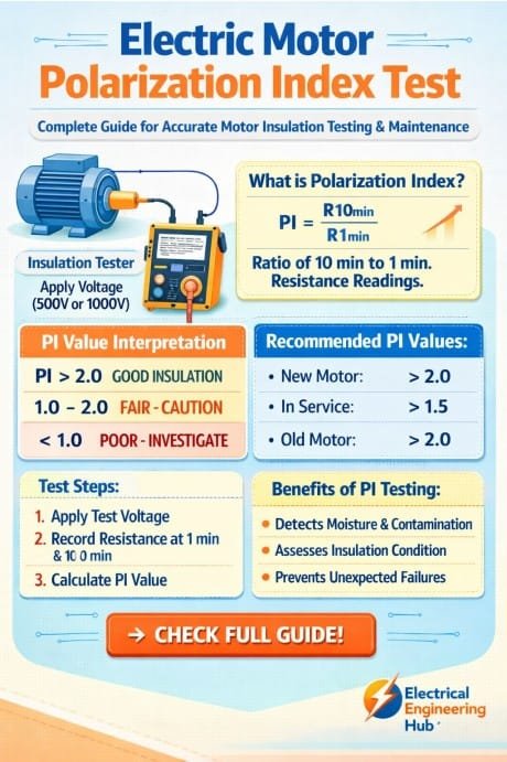 Electric Motor Polarization Index Test Complete Guide for Accurate Motor Insulation Testing & Maintenance