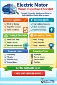 Home 15 Electric Motor Visual Inspection Checklist Complete Preventive Maintenance Guide for Industrial Motor Safety & Performance