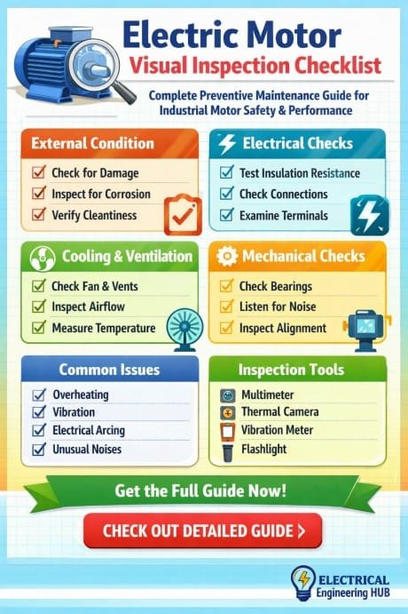 Electric Motor Visual Inspection Checklist Complete Preventive Maintenance Guide for Industrial Motor Safety & Performance