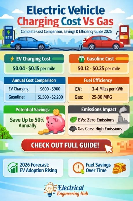 Electric Vehicle Charging Cost Vs Gas: Complete Cost Comparison, Savings & Efficiency Guide 2026 1 Electric Vehicle Charging Cost Vs Gas Complete Cost Comparison, Savings & Efficiency Guide 2026