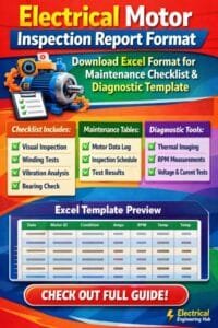Electrical Motor Inspection Report Format Download Excel Format for Maintenance Checklist & Diagnostic Template
