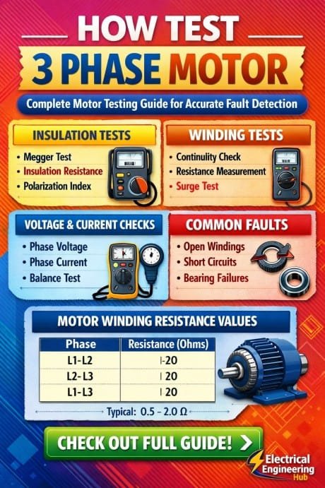 How to Test 3 Phase Motor  Complete Motor Testing Guide for Accurate Fault Detection