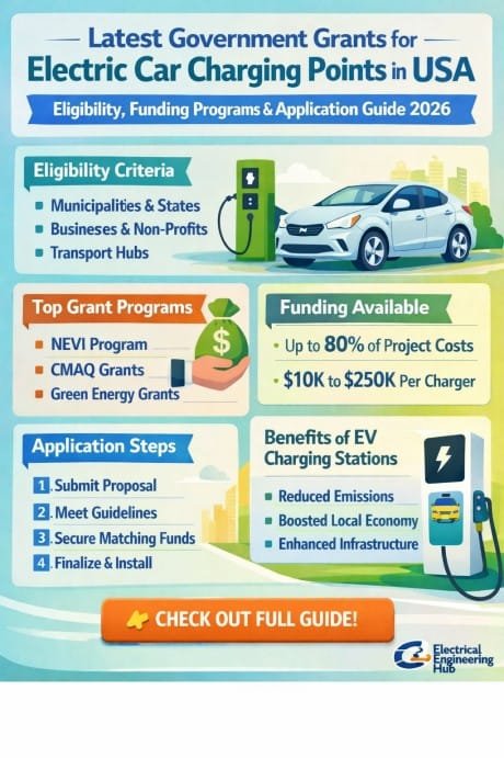Latest Government Grants for Electric Car Charging Points in USA: Eligibility, Funding Programs & Application Guide 2026 3 Latest Government Grants for Electric Car Charging Points in USA Eligibility, Funding Programs & Application Guide 2026