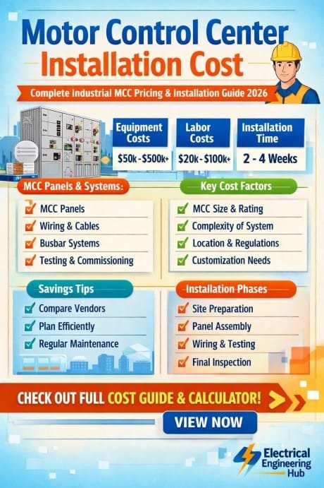 Motor Control Center Installation Cost – Complete Industrial MCC Pricing & Installation Guide 2026 13 Motor Control Center Installation Cost – Complete Industrial MCC Pricing & Installation Guide 2026