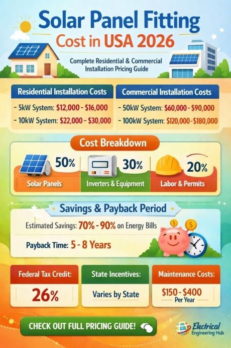 Solar Panel Fitting Cost in USA 2026 Complete Residential & Commercial Installation Pricing Guide
