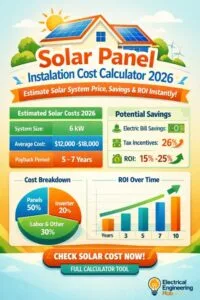 Solar Panel Installation Cost Calculator 2026 Estimate Solar System Price, Savings & ROI Instantly