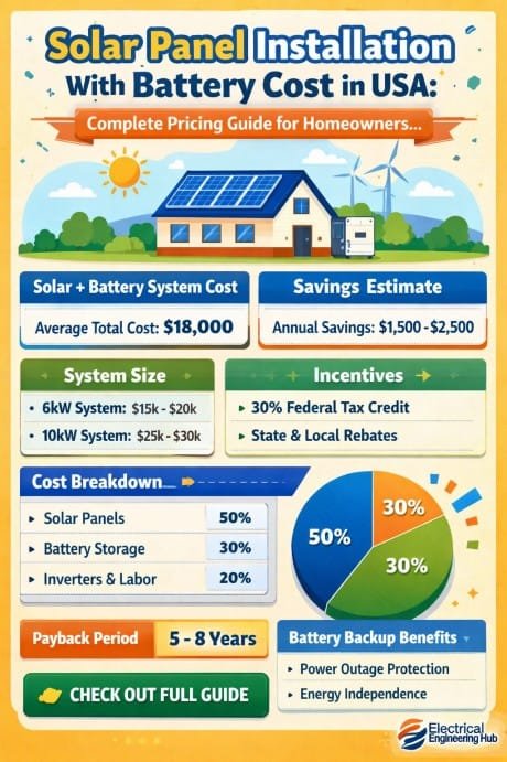 Solar Panel Installation With Battery Cost in USA 2026 Complete Pricing Guide for Homeowners