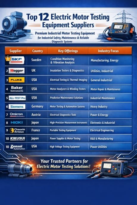 Top 12 Electric Motor Testing Equipment Suppliers  Premium Industrial Motor Testing Solutions & Reliable Diagnostic Systems