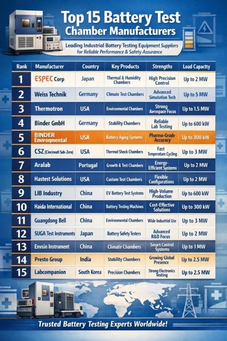 Top 15 battery test chamber manufacturer  Leading Industrial Battery Testing Equipment Suppliers for Reliable Performance & Safety Assurance