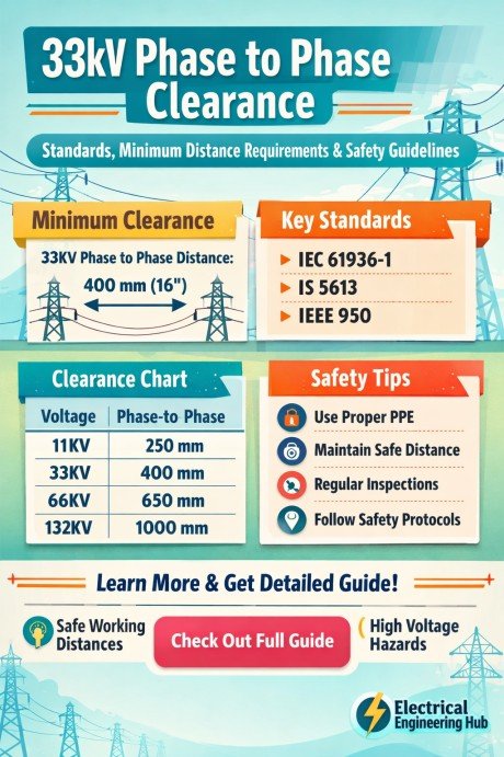 33kV Phase to Phase Clearance Standards, Minimum Distance Requirements & Safety Guidelines
