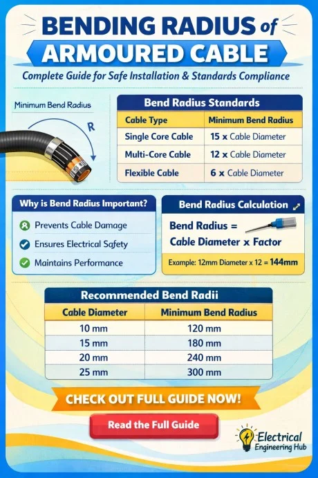 Bending Radius of Armoured Cable Complete Guide for Safe Installation & Standards Compliance