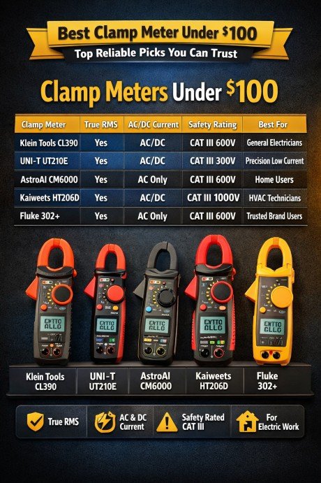 Best Clamp Meter Under $100 Top Reliable Picks You Can Trust