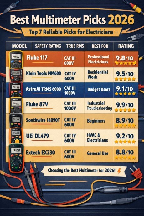 Best Multimeter for Electricians Top 7 Reliable Picks for 2026