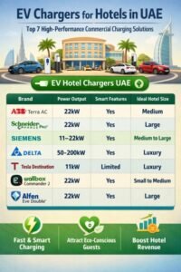 EV Chargers for Hotels in UAE Top 7 High-Performance Commercial Charging Solutions