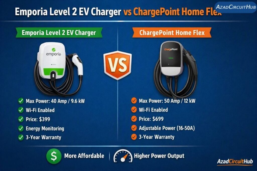Emporia Level 2 EV Charger vs ChargePoint Home Flex