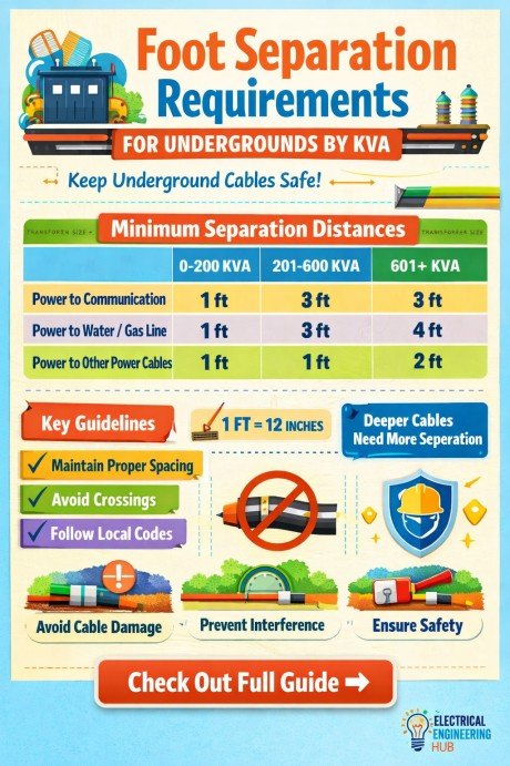 Foot Separation Requirements For Undergrounds By KVA