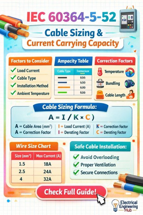 IEC 60364 5 52 | Best Guide on Cable Sizing & Current Carrying Capacity 1 IEC 60364 5 52 Cable Sizing & Current Carrying Capacity