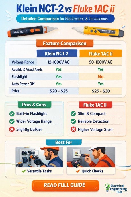 Klein NCT-2 vs Fluke 1AC ii: Best Comparison to Buy 1 Klein NCT-2 vs Fluke 1AC ii