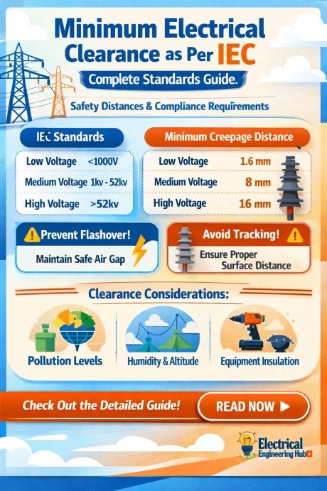 Minimum Electrical Clearance as Per IEC – Complete Standards Guide, Safety Distances & Compliance Requirements